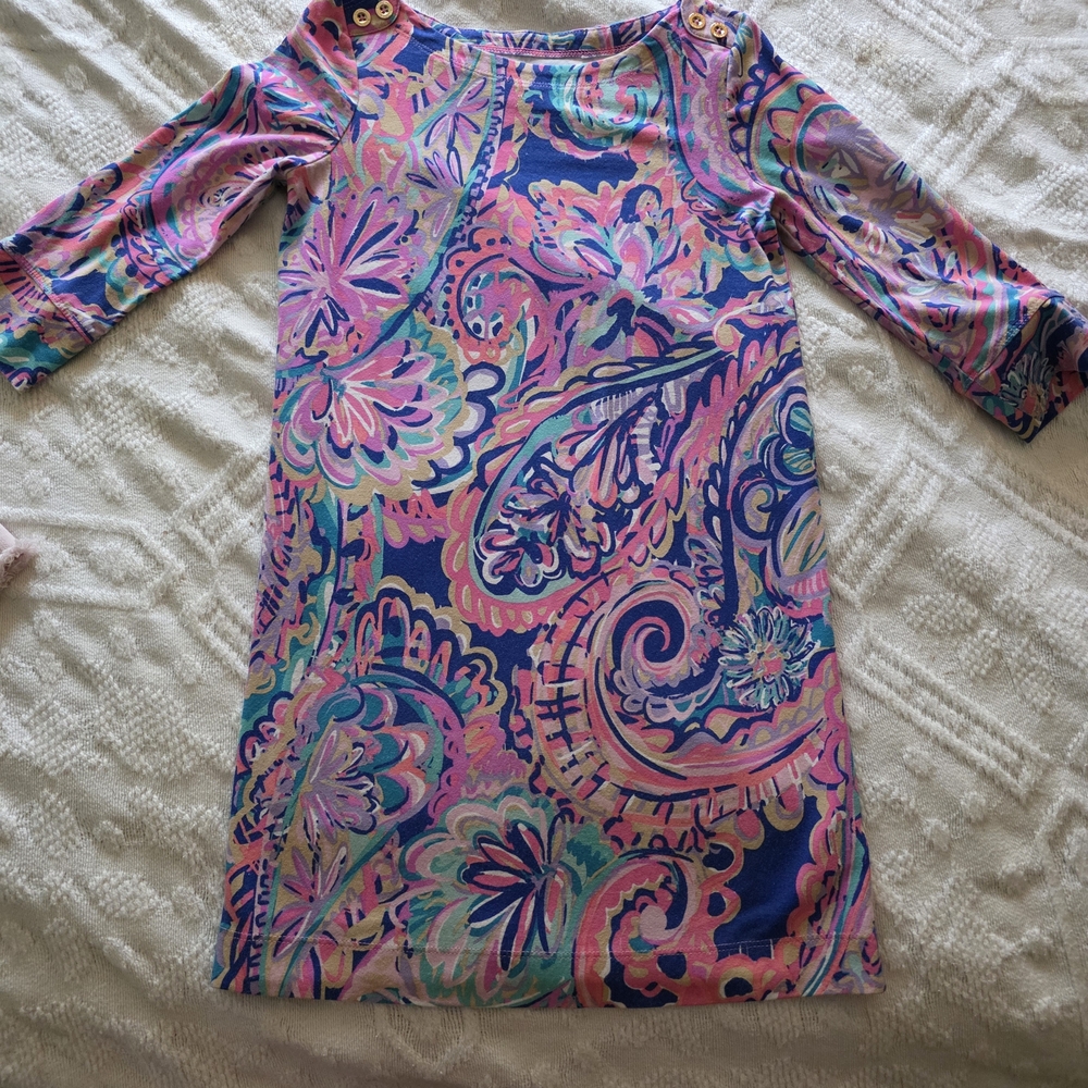 Lilly Pulitzer Pink and Blue Paisley Kids Dress